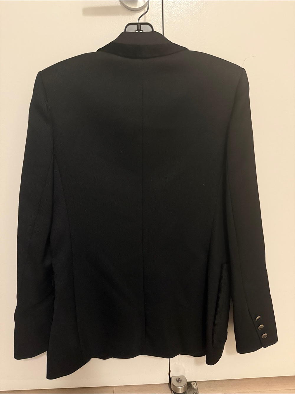 (NWT) Sandro Elna Black Velvet-Trim Single-Button Blazer Jacket - Picture 5 of 6